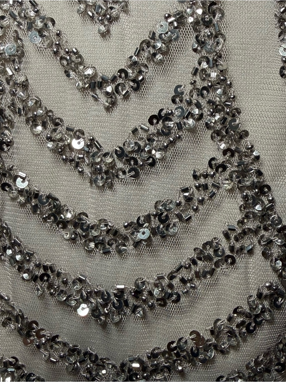 Adrianna Papell Taupe Sequin V-Neck Sheath Dress NWT - Wedding NYE Holiday Party - Picture 4 of 9